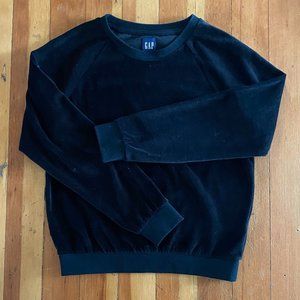 Velour Crewneck Sweatshirt Black